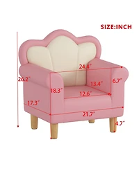 Jujabu Pink Upholstered Kids Sofa Princess Armchair for Children