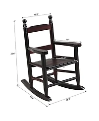 Jujabu Espresso Wood Children's Rocking Chair Kids Rocking Chair for Indoor or Outdoor