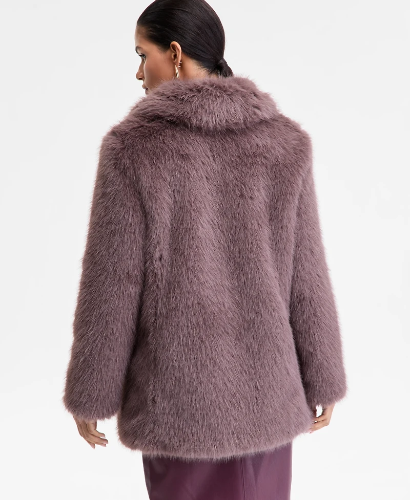 I.n.c. International Concepts Women's Lapel Collar Faux-Fur Coat, Macy's Exclusive