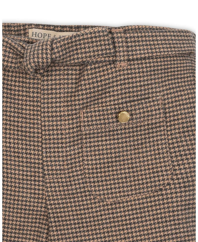 Hope & Henry Toddler Girls Organic Brushed Cotton Wide Leg Dress Pant