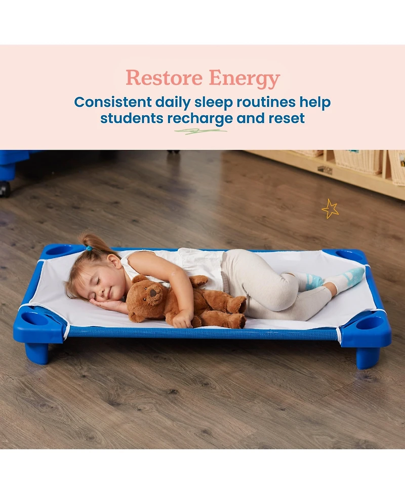 RestZone ECR4Kids Cot Sheet, Toddler Size, White, 12-Pack