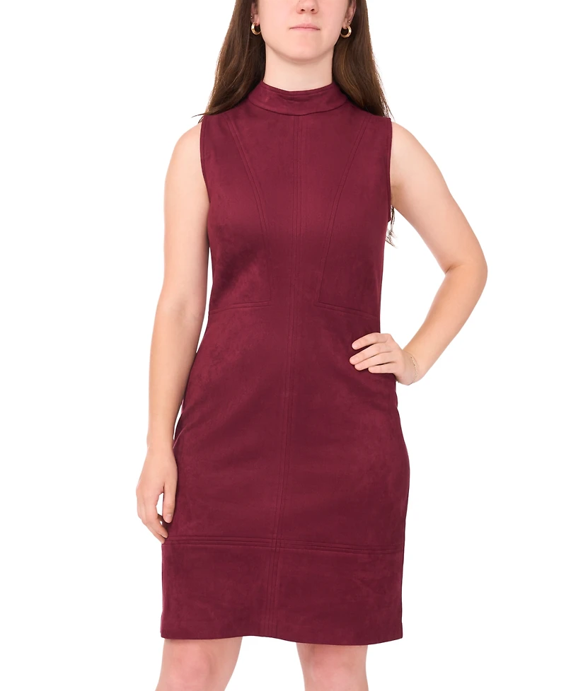 Msk Petite Suede Sleeveless Midi Dress