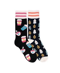 Muk Luks Women's Novelty Cozy Lounge Socks 2 Pack