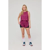 Oosc Women's Infinite Cropped Tank Top - Pink Leopard