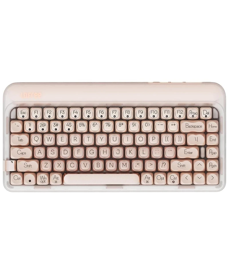 Lofree Dot Foundation Mechanical Keyboard, 75% Rechargeable Hot-Swappable, 3 Connection Modes, Pink Gateron Baby Racoon Switches for Windows, Mac Os