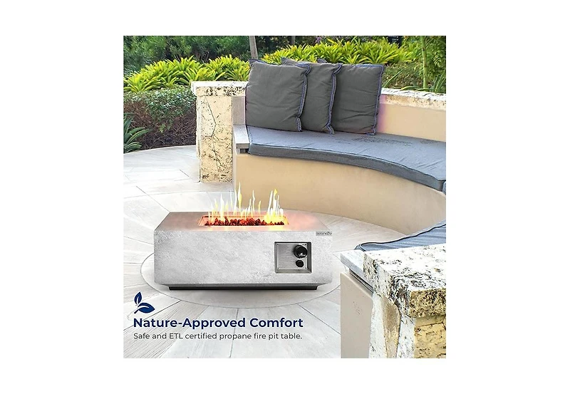 SereneLife Propane Gas Fire Pit Table