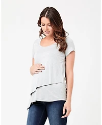 Ripe Maternity Lara Nursing Tee Silver Marle - Comfortable and Stylish Wear