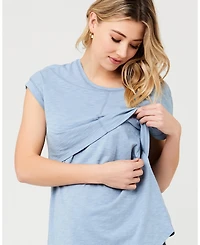 Ripe Maternity Richie Nursing Tee Light Petrol