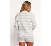 Petal and Pup Ciaran Knitted Short Set - Cream Blue