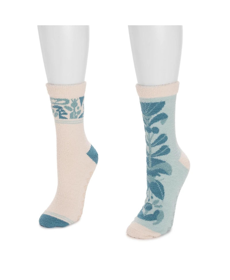 Muk Luks Women's Cozy Compression With Grippers 2 Pack