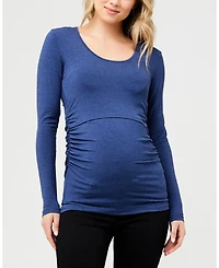 Ripe Maternity Organic Nursing Top Denim Marle - Perfect for Pregnancy and