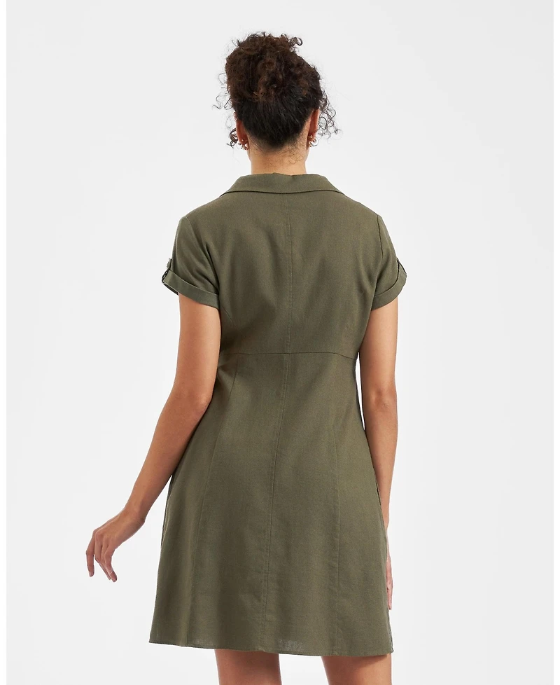 Ripe Maternity Maternity Colette Olive Tie Up Linen Dress Stylish and Comfortable Summer Wear