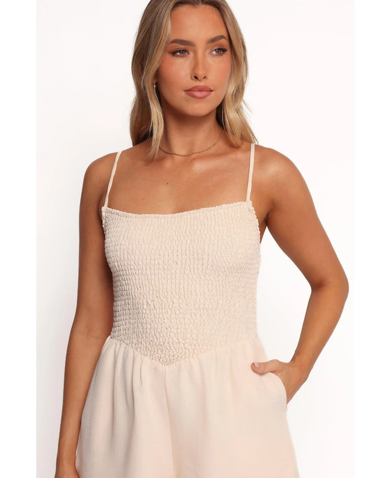 Petal and Pup Women's Alaric Shirred Romper - Cream