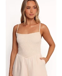 Petal and Pup Women's Alaric Shirred Romper - Cream