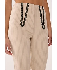 Nasty Gal Women's Lace Trim Tailored Flared Pants