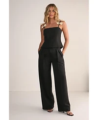 Nasty Gal Women's Contrast Bow Tailored Top