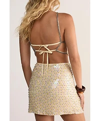 Nasty Gal Women's Studded Sequin Beaded Mini Skirt