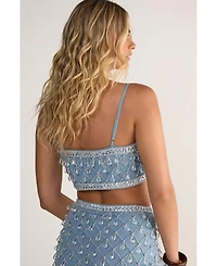 Nasty Gal Women's Droplet Embellished Crop Top