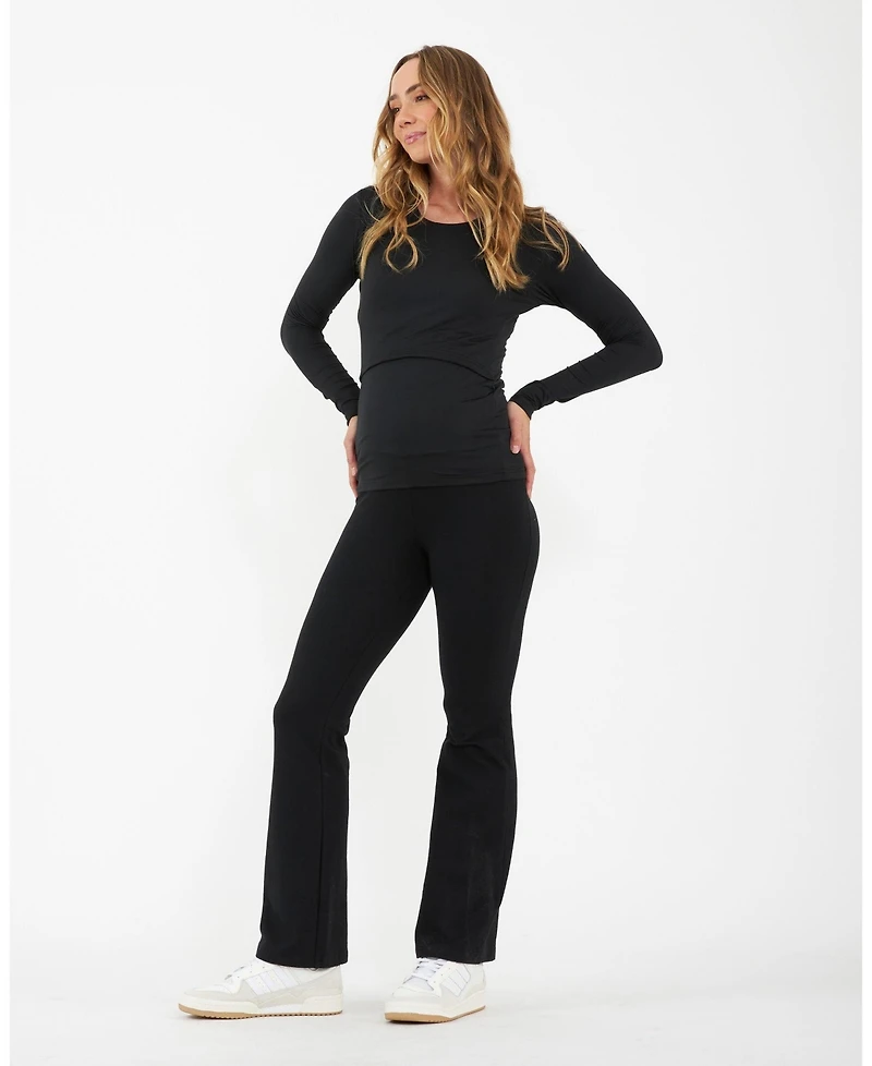 Ripe Maternity Organic Jersey Flare Pant Black - Comfortable and Stylish Wear