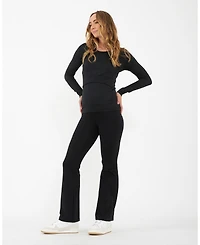 Ripe Maternity Organic Jersey Flare Pant Black - Comfortable and Stylish Wear