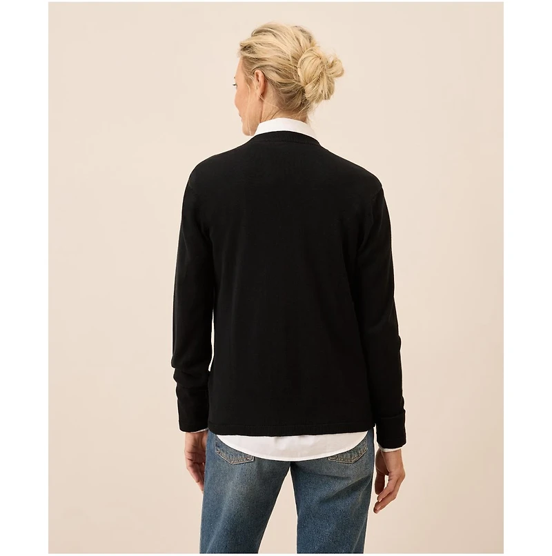 Pact Women's Organic Cotton Classic Fine Knit V-Neck Cardigan