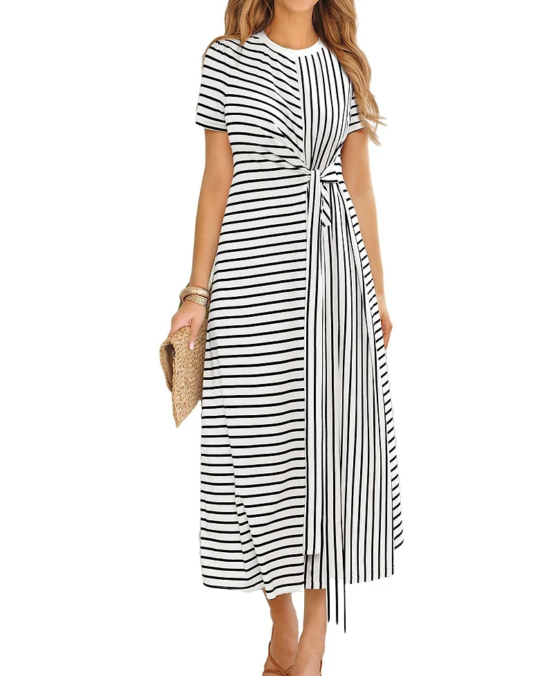 Cupshe Women's Timeless Tune Striped Maxi Beach Dress