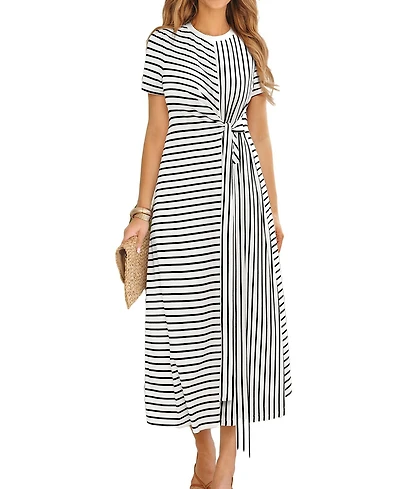 Cupshe Women's Timeless Tune Striped Maxi Beach Dress