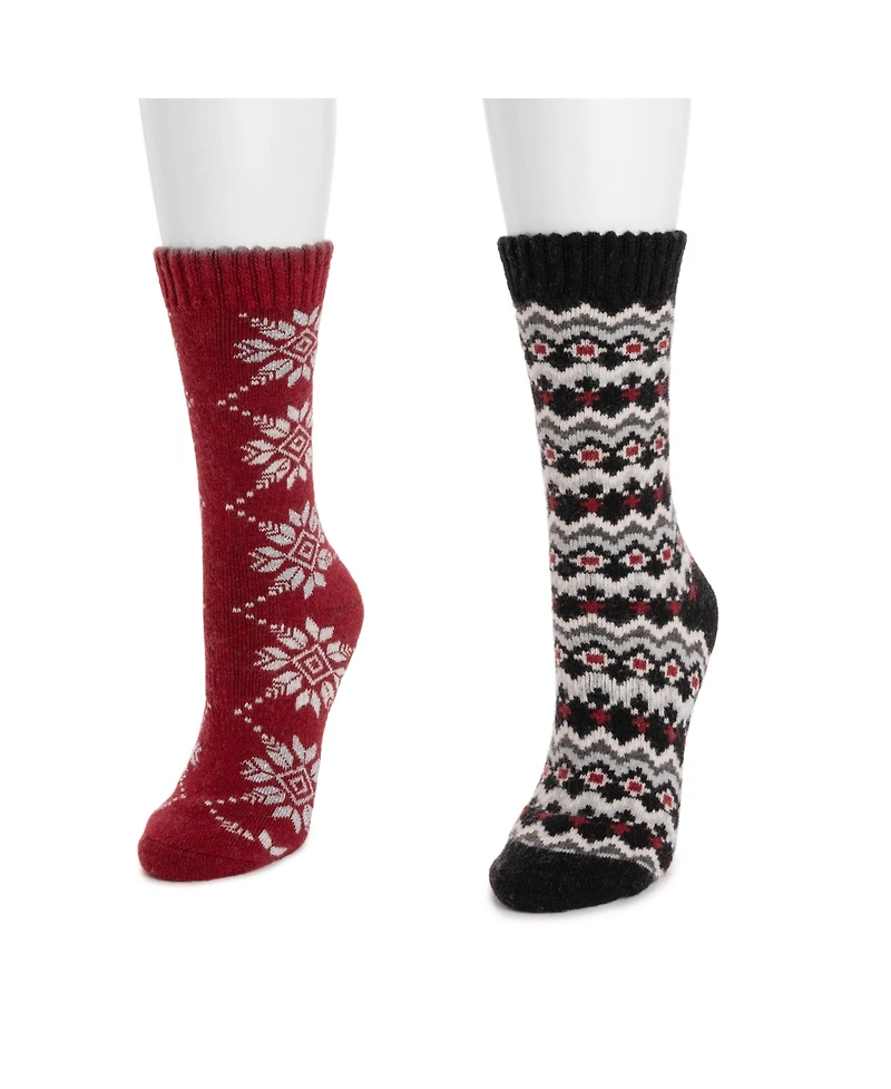 Muk Luks Women's Wool Socks 2 Pair Pack