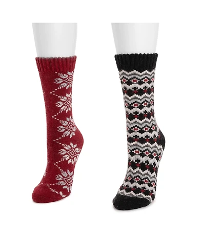 Muk Luks Women's Wool Socks 2 Pair Pack