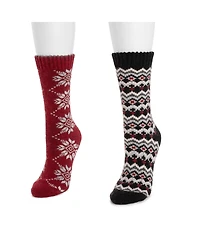 Muk Luks Women's Wool Socks 2 Pair Pack