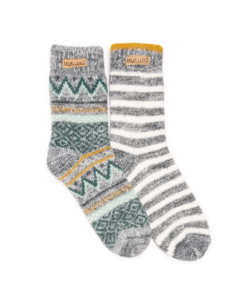Muk Luks Women's Sweater Socks 2 Pair Pack