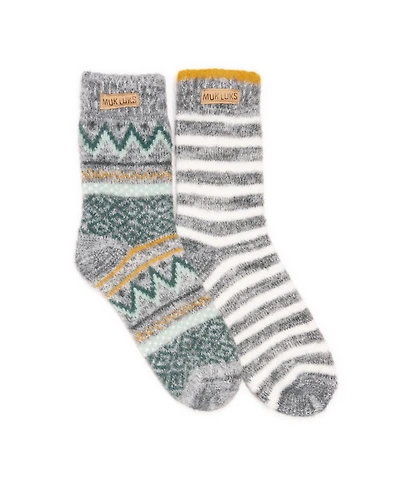 Muk Luks Women's Sweater Socks 2 Pair Pack