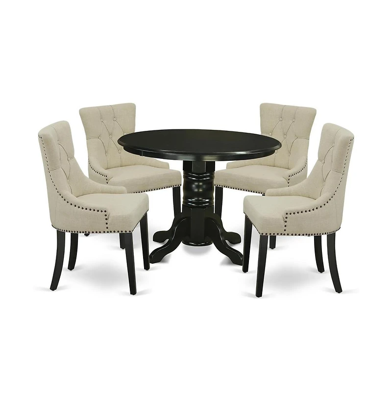 East West Furniture Dining Room Set Black, SHFR5-blk-02