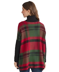 Jones New York Women's Plaid Turtle Neck Sweater