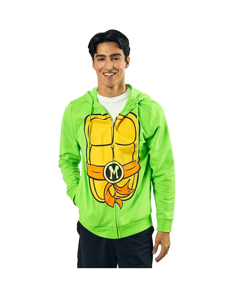 Teenage Mutant Ninja Turtles Michelangelo Long Sleeve Men's Green Cosplay Hoodie-xl