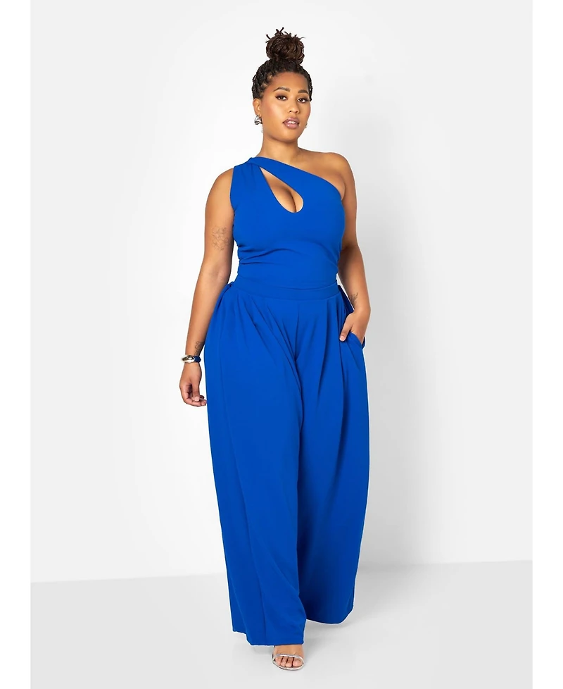 Rebdolls Plus Wide Pleated Leg Pants w. Pockets