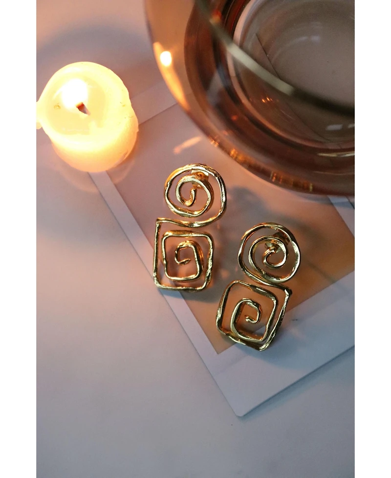 Ottoman Hands Megara Geometric Spiral Stud Earrings