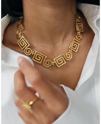 Ottoman Hands Megara Geometric Spiral Necklace