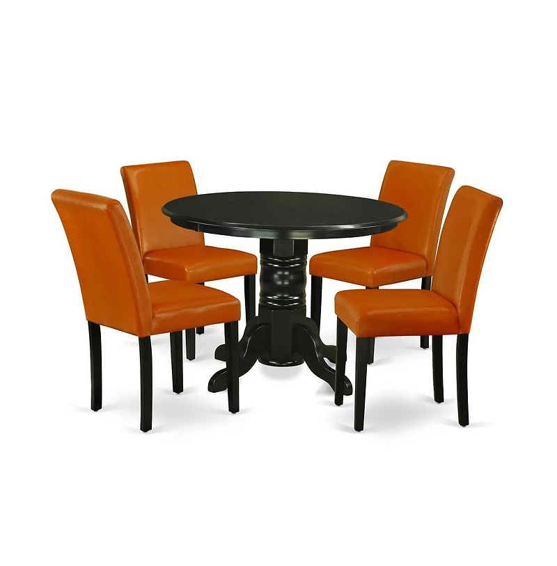 East West Furniture Dining Room Set Black