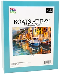 AreYouGame.com Wooden Jigsaw Puzzle Boats At Bay, 494 Pieces
