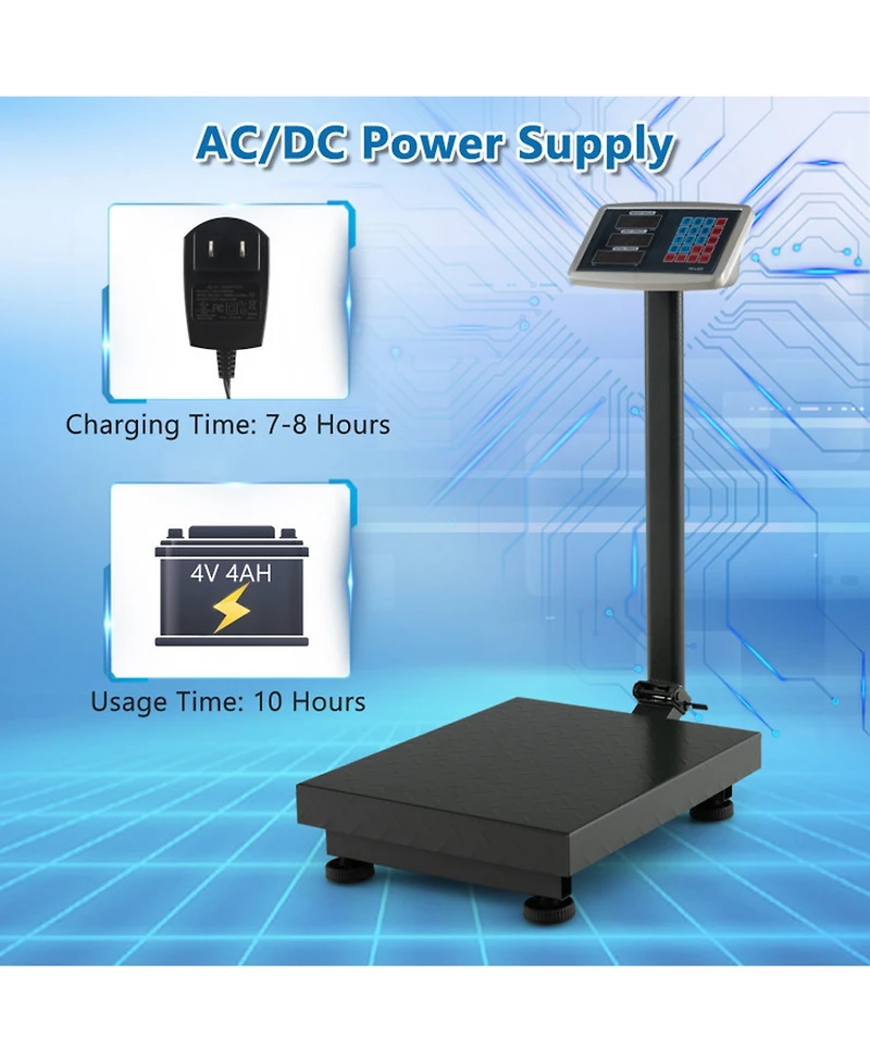 660 lbs Weight Computing Digital Platform Scale Floor Folding Scale with Price Calculator