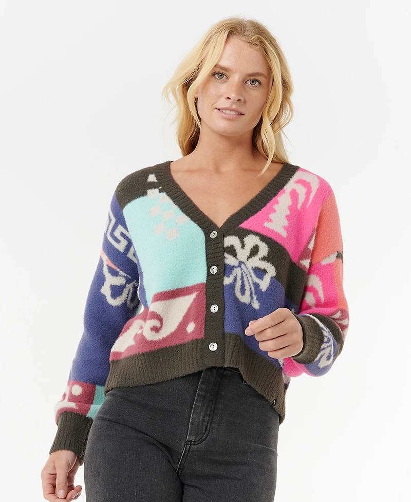 Rip Curl Women's Keepsakes Jacquard Long Sleeve Cardigan Sweater