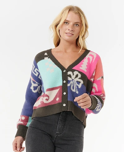 Rip Curl Women's Keepsakes Jacquard Long Sleeve Cardigan Sweater