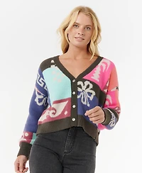 Rip Curl Women's Keepsakes Jacquard Long Sleeve Cardigan Sweater