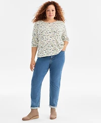 Style & Co Plus Size Scoop-Neck Long-Sleeve Top, Exclusively for Macy's