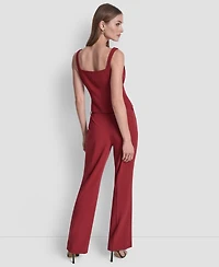 Dkny Women's Square Neck Button Front Vest