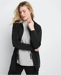 Lands' End Women's Cupro Long Sleeve Full Zip Tunic Hoodie