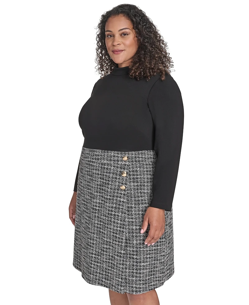 Eliza J Plus Mock Neck Twofer Dress