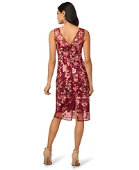 Adrianna Papell Women's Embroidered Floral Midi Dress