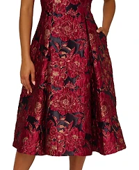 Adrianna Papell Women's Boat Neck Midi Dress
